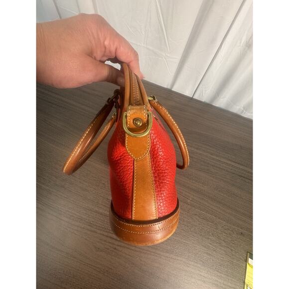 Vintage Dooney & Bourke all weather leather satchel bag. red pebbled leather - Picture 16 of 16